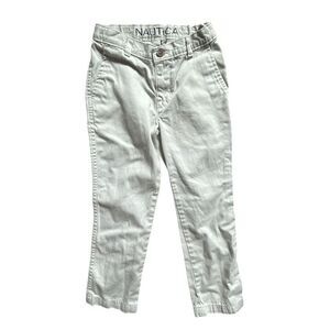 Youth Boys Nautica Light Khaki Adjustable Tab Waist Weekend Chino Pants - Sz 5